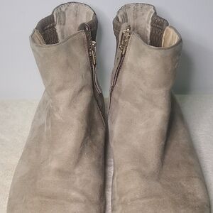 SUDINI Taupe Suede Ankle Booties